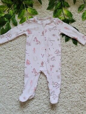 Baby Girl Western Themed Sleeper (0-3 Months)